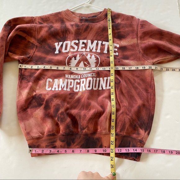 Handmade Reverse Tie Dye Yosemite Campground Pullover Sweatshirt Womens Small - Picture 11 of 12